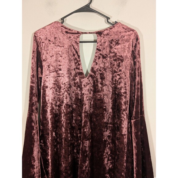a.n.a A new Approach Women Marroon Velvet Bell Sleeves Dress XS Vamp Whimsigoth - Picture 7 of 8